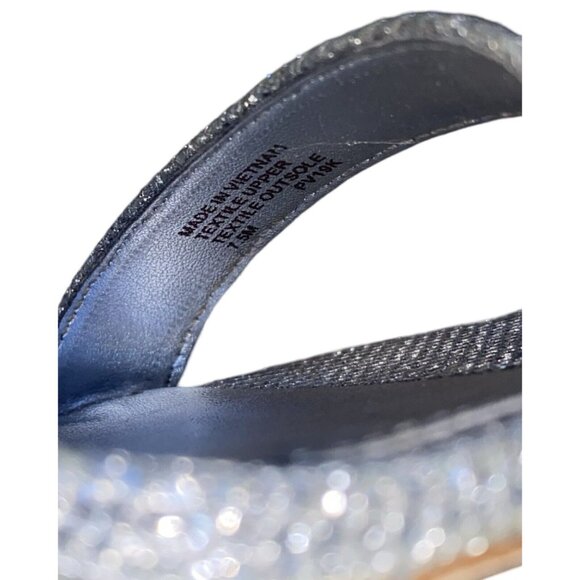 MICHAEL KORS AVA Mid Heel Strappy Sandal SILVER Glitter Evening Size 7.5 - Picture 14 of 16